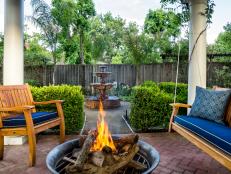 Mediterranean Outdoor Space With Fire Pit