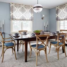 Cool, Blue Dining Room 