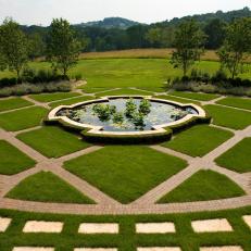 Formal Garden Courtyard With Reflecting Pool