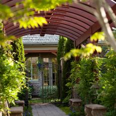 Elegant Timber Trellis Leads to Gardens