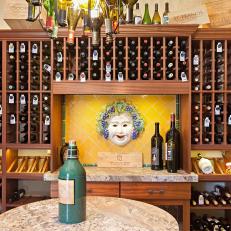 Mediterranean Wine Cellar With Face