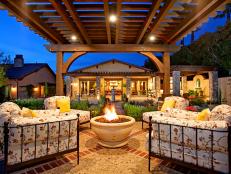 Mediterranean Patio With Fire Pit