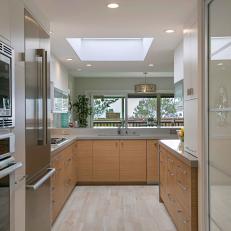 Neutral Contemporary Kitchen With Skylight