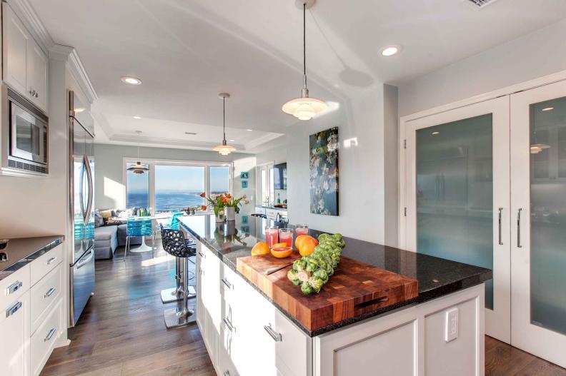White Kitchen With Ocean View