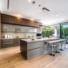 Neutral Modern Kitchen With Wood Floor