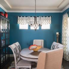 Bright Teal Dining Room is Cottage