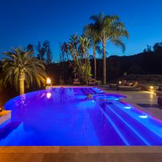 Smart Landscape Lighting for Contemporary Pool