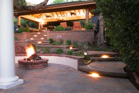 Built in patio on sale lights