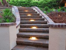 Stairs with Landscape Lighting