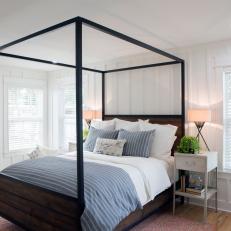 Contemporary Neutral Master Bedroom with Board-and-Batten Walls