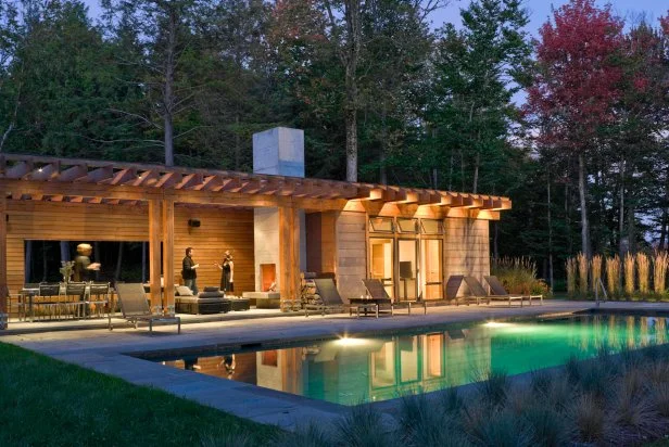 Rustic Pool House Look This Poolhouse Combines Rustic Siding With