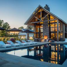 Rustic Barn and Contemporary Pool for Entertaining