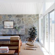 Stone Fireplace Commands Attention