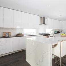 Modern All-White Kitchen With Sleek Counter Top