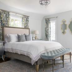 Neutral Guest Bedroom with Floral Details