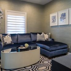 Neutral Sitting Room with Pops of Blue