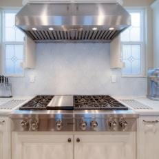 White Kitchen With Chef-Grade Cooktop