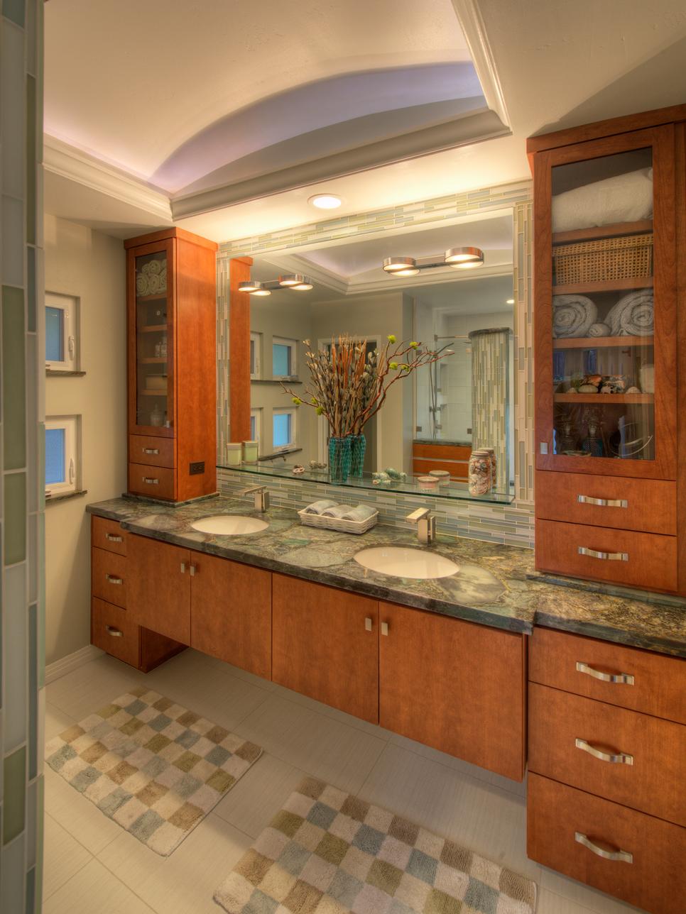 Double Vanity Bathroom With Arched Ceiling | HGTV