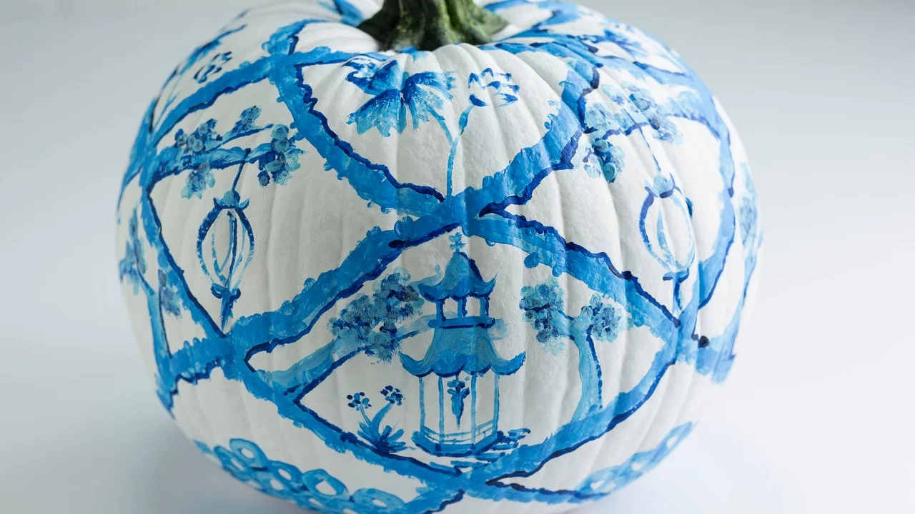 Make a Chinoiserie Inspired Halloween Pumpkin | HGTV