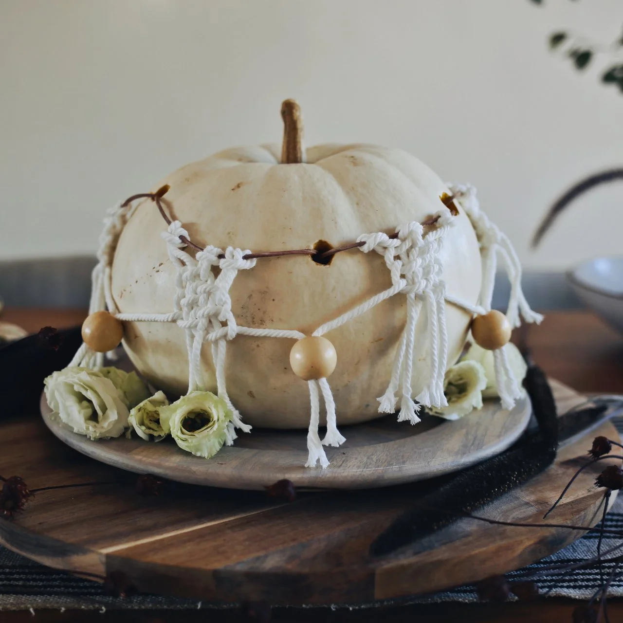 How to Make a Boho-Chic Macramé Pumpkin | HGTV