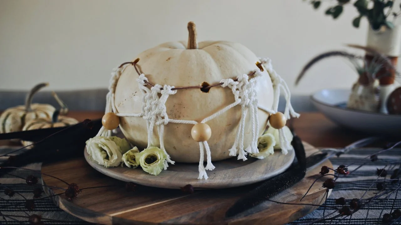 How to Make a Boho-Chic Macramé Pumpkin | HGTV
