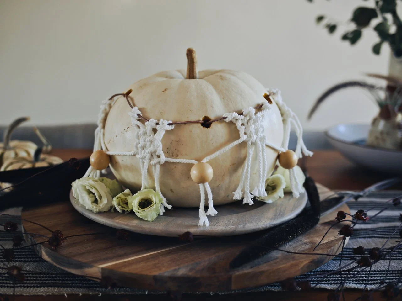 How to Make a Boho-Chic Macramé Pumpkin | HGTV