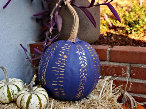 How to Paint a Mudcloth-Inspired Pumpkin