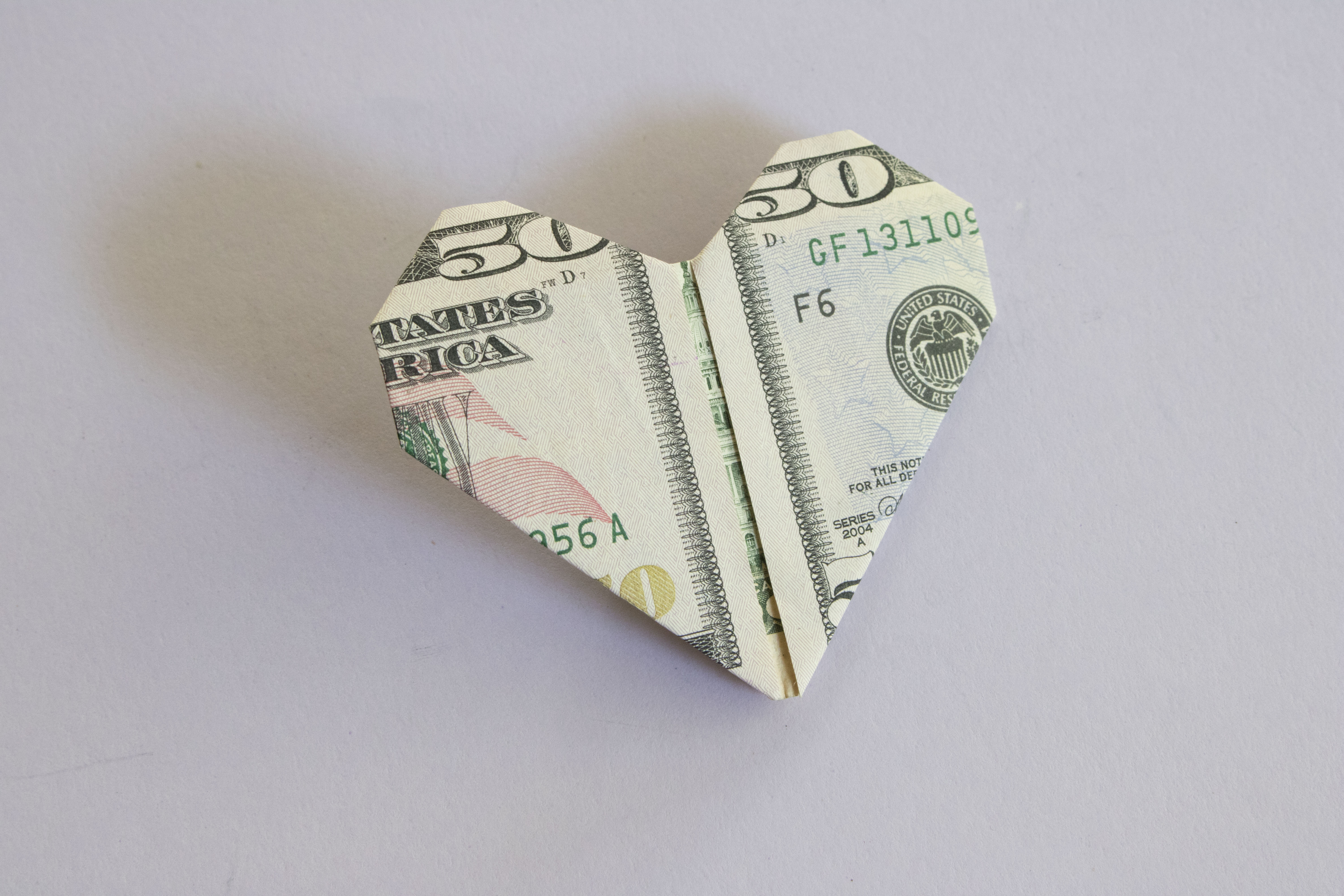 easy dollar bill origami heart