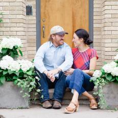Chip and Joanna Gaines Outside the Hardy Home