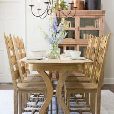 Rustic Neutral Dining Room with Wood Dining Table 