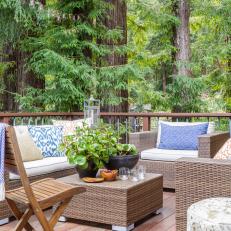 Deck Seating Area With Forest View