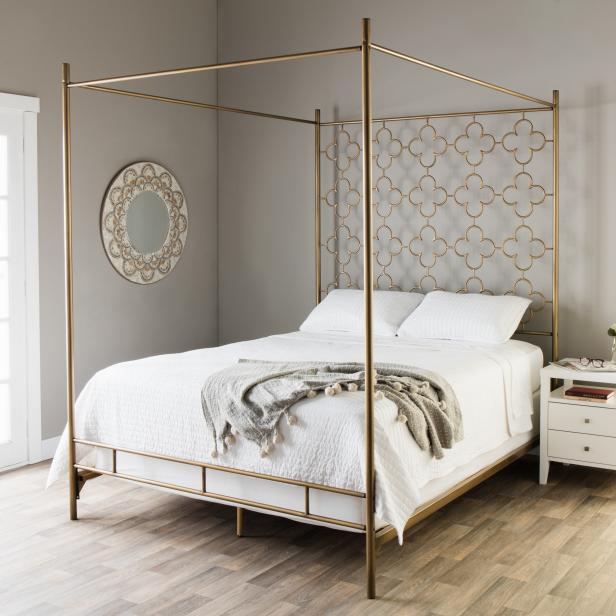 5 Canopy Bed Frames We Love, Gold Metal Canopy Bed Frame Queen