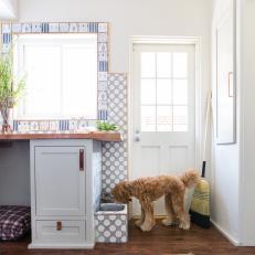 Laundry Room With Dog and Dog Bed