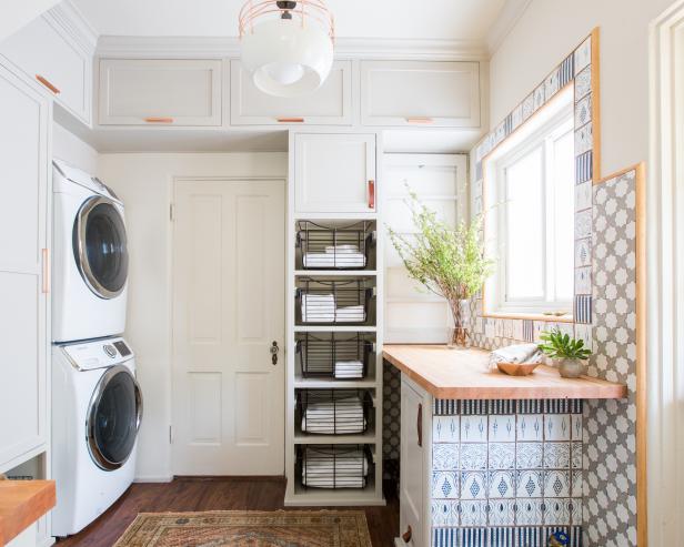 Laundry Room With Wire Baskets