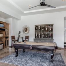 Bar and Billiards Combine in Contemporary Living Area