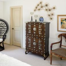 Guest Bedroom Showcases Antiques, Accessories