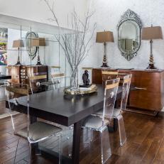 Formal Dining Room Pairs Mirrors, Acrylic Chairs