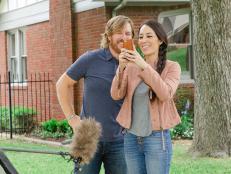 As seen on Fixer Upper, Chip and Joanna Gaines behind-the scenes- at the Scrivano's house reveal. (Behind-the-scenes)