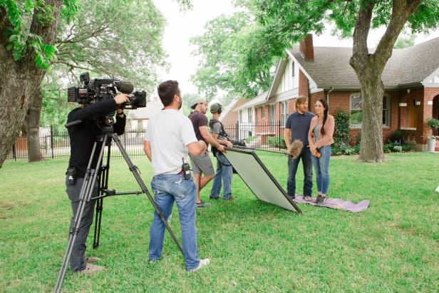 As seen on Fixer Upper, Chip and Joanna Gaines behind-the scenes- at the Scrivano's house reveal. (Behind-the-scenes)