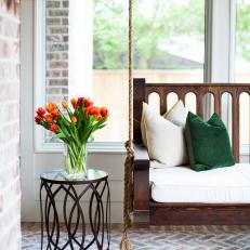Porch Swing and Table With Tulips