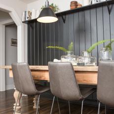 Contemporary Neutral Breakfast Nook with Gray Dining Chairs