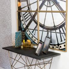 Console Table and Clock Art