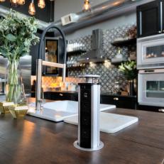 Concealable Power Station Turns Kitchen Island Into Workspace
