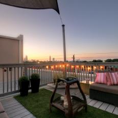 Roof Deck With Pink Pillows