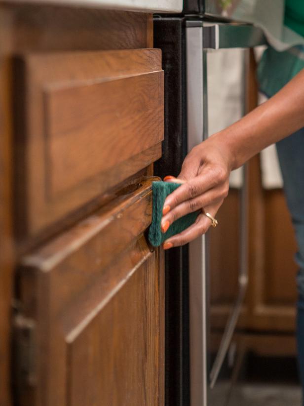 Varnished Brown Wood Kitchen Cabinet photo by andy vinson of loch key productions