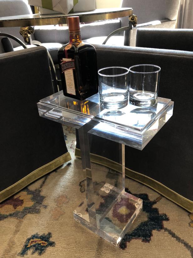 Acrylic Cocktail Table in Living Room and Bar Space