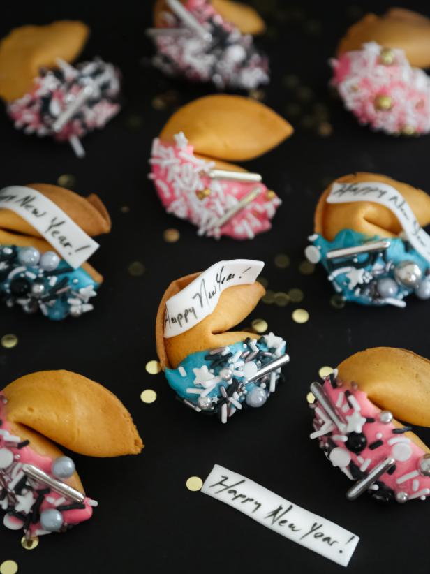 Glittering Candy-Dipped Fortune Cookies