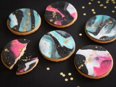 Marble and Gold Fondant Cookies