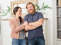 As seen on Fixer Upper, Chip and Joanna Gaines in the Scivano's remodeled living room. (Portrait)