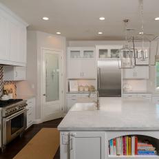Large Kitchen Island Offers Storage and Prep Space
